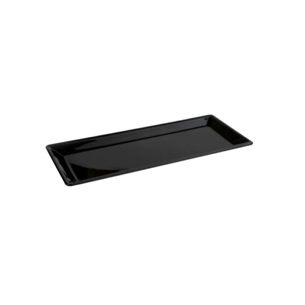 Korduvkasutatav ja purunematu piklik must taldrik 140x340mm