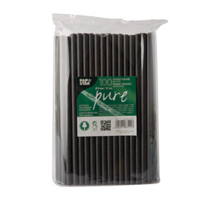 Straw, paper Ø0,8cm 21cm, black