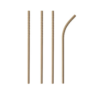 Straw, paper Ø0,6cm 20cm, brown, bendable
