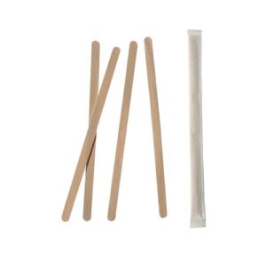 Stirring stick, wood, 14cm, single wrapped