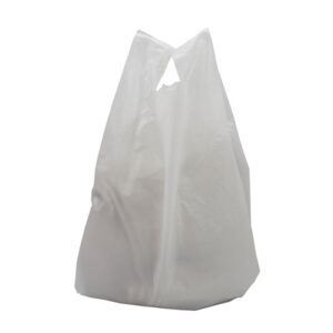 White T-shirt plastic bag 320x (2×100) x640mm (width x sides x height)