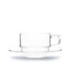 Coffee cup and saucer, clear