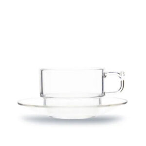Coffee cup & saucer 200ml, clear